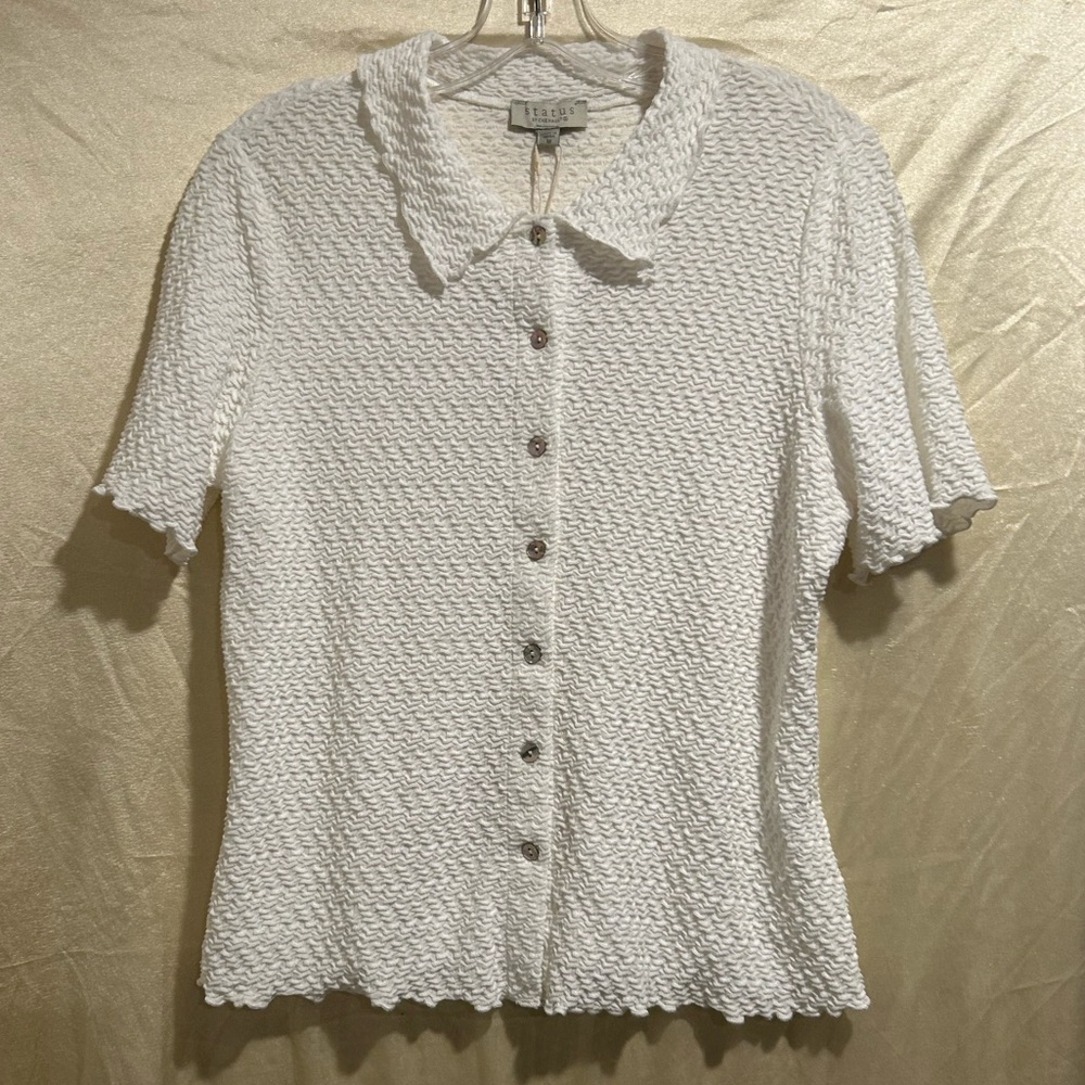 Adorable White Textured Top